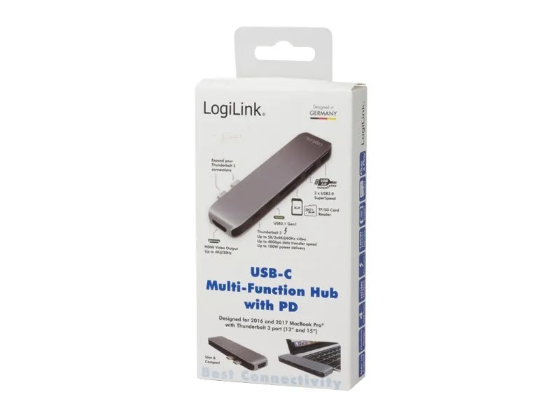USB Hub med Thunderbolt 3, HDMI og Kortlæser